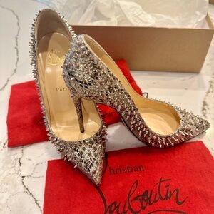 Christian Louboutin Silver Studded Heels